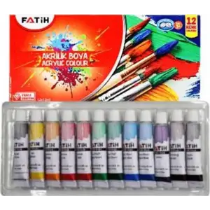FATİH AKRİLİK BOYA 12 RENK TÜPLÜ