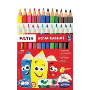 FATİH KURU BOYA KISA 12 RENK 33012 (PKT-24 LÜ)