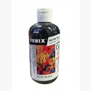 FENİX SİYAH AKRİLİK BOYA 75 ML (PKT-12Lİ)