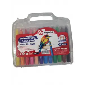 FİXPOİNT ÇEVİRMELİ PASTEL & MUM BOYA (12 RENK)