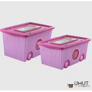 FLORA TRENDY TEKER.OYUNCAK KUTUSU PEMBE 40LT F-384