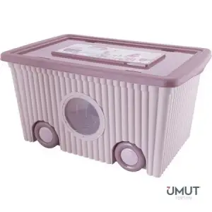 FLORA TRENDY TEKER.OYUNCAK KUTUSU PEMBE 60LT F-379
