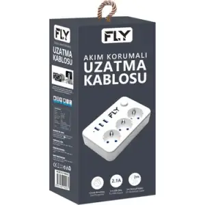 FLY GRUP PRİZ AKIM KORU.ANAH.3LÜ 2MT 3 USB 3406-01