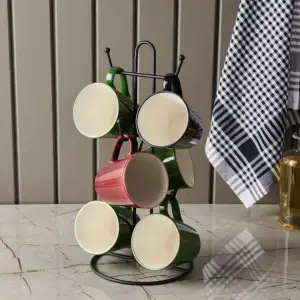 FURYA KUPA VE FİNCAN ASKILI STANDI SİYAH