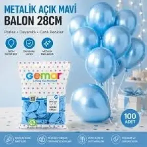 GEMAR METALİK A.MAVİ BALON GM90-35 (PKT-100 LÜ)