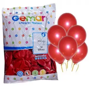 GEMAR METALİK KIRMIZI BALON GM90-53 (PKT-100 LÜ)