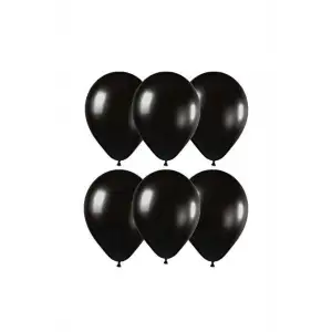 GEMAR METALİK SİYAH BALON GM90-065 (PKT-100 LÜ)