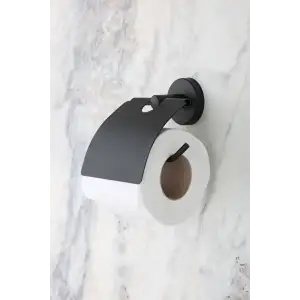 GENİŞ KAPAKLI WC KAĞITLIK SİYAH YP-703