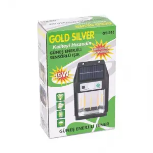 GOLD SILVER GÜNEŞ ENERJİLİ SENSÖR.IŞIK 15 W GS-915
