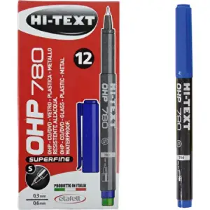 HI-TEXT ASETAT KALEMİ PERMANENT S MAVİ (PKT-12Lİ)