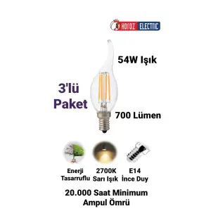 HOROZ ULTRA-6 LED MUM AMPUL 2700K 6 W E14