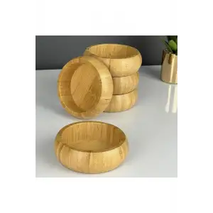 IVORY BAMBU ÇEREZLİK YUVARLAK 4 LÜ BMB-113