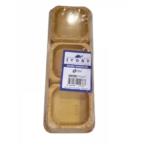 IVORY BAMBU SUNUMLUK SET KARE 3 LÜ BMB-164