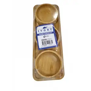 IVORY BAMBU SUNUMLUK SET YUVARLAK 3 LÜ BMB-165