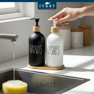 IVORY CAM SIVI SABUNLUK İKİLİ STANDLI IVO-SB116