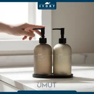 IVORY CAM SIVI SABUNLUK İKİLİ STANDLI IVO-SB118