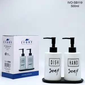 IVORY CAM SIVI SABUNLUK İKİLİ STANDLI IVO-SB119