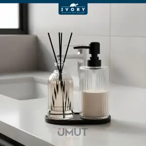 IVORY CAM SIVI SABUNLUK İKİLİ STANDLI IVO-SB121