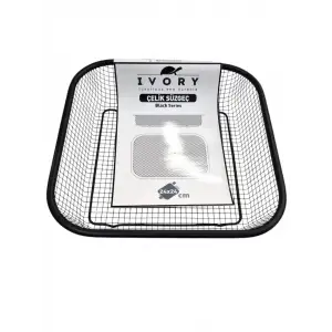IVORY ÇELİK SÜZGEÇ KARE SİYAH 24X24 CM SZG-320