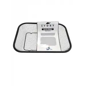 IVORY ÇELİK SÜZGEÇ KARE SİYAH 30X22 CM SZG-321