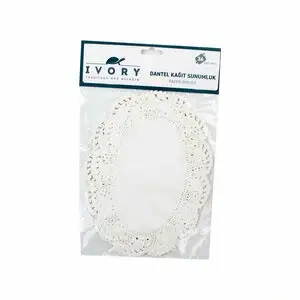 IVORY KAĞIT DANTEL SUNUMLUK OVAL 16X23CM IVO-CK120