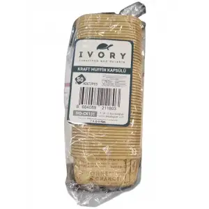 IVORY MUFFİN KEK KALIBI KRAFT DESENLİ 50Lİ IVO-131