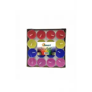 KSMART TEALİGHT MUM YUVARLAK RENKLİ 32 Lİ K-5105