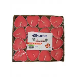 LOTUS TEALIGHT MUM KALPLİ KIRMIZI 32 Lİ TM-102