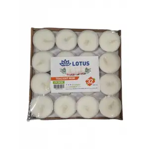 LOTUS TEALIGHT MUM YUVARLAK BEYAZ 32 Lİ LTS-TM106