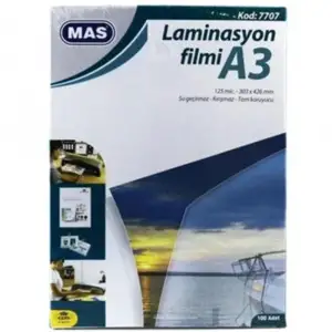 MAS LAMİNASYON FİLMİ A3 125 MİC 7707 (PKT-100 LÜ)