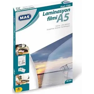MAS LAMİNASYON FİLMİ A5 125 MİC 7705 (PKT-100 LÜ)