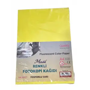 MASİS FOSFORLU SARI A4 KAĞIT 100 LÜ FK100-FS