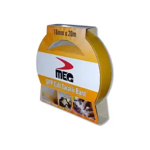 MEG ÇİFT TARAFLI BANT OPP 18 MM X20 MT