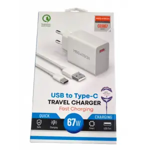 MEGATECH EV ŞARJ SETİ 67W TURBO SANİYELİ MG-67W