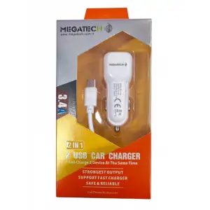 MEGATECH LONG ARAÇ ŞARJ ALETİ 2.4A TYP-C MTC-24