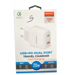 MEGATECH ŞARJ KAFASI 20W PD+USB IŞIKLI MG-20WKF
