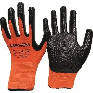 MEŞEM ZEBRA ELDİVEN 1/2 TURUNCU-SİYAH 330(PK-12Lİ)