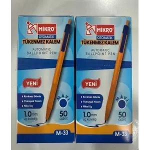 MİKRO MAVİ TÜKENMEZ KALEM M-33 (PKT-50Lİ)