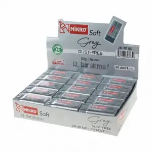 MİKRO SİYAH SOFT SİLGİ 2B-30 GR (PKT-30LU)