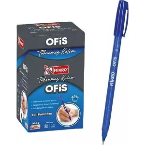 MİKRO TÜKENMEZ KALEM OFİS TİP MAVİ M-40(PK-50 Lİ)