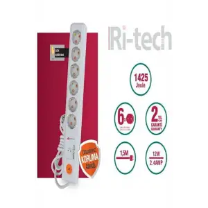 MUTLUSAN RI-TECH GRUP PRİZ USB ŞOK KORUMALI 1,5 MT