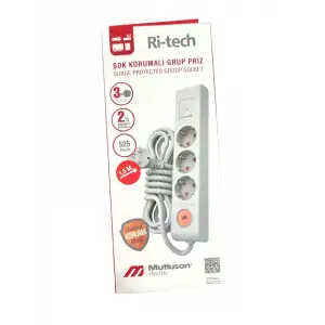 MUTLUSAN RI-TECH GRUP PRİZ USB ŞOK KORUMALI 1,5 MT