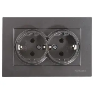 MUTLUSAN RİTA İKİLİ TOPRAKLI PRİZ ANTRASİT BLİS.