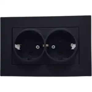 MUTLUSAN RİTA İKİLİ TOPRAKLI PRİZ SİYAH BLİSTERLİ