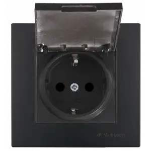 MUTLUSAN RİTA KAPAKLI TOP.PRİZ SİYAH POŞ.(PK-12Lİ)