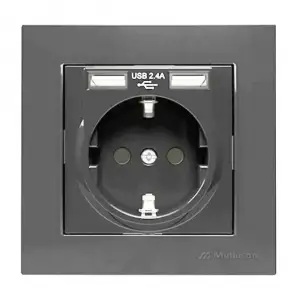 MUTLUSAN RİTA TOP.PRİZ USB+TYPE-C ANTRASİT BLİSTER