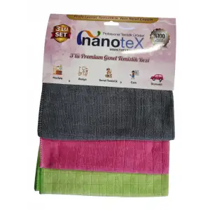 NANOTEX PREMİUM GENEL TEMİZLİK BEZİ SETİ 3 LÜ MK-3