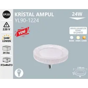NOAS KRİSTAL AMPUL 24 W 3 RENK E27 YL90-1224