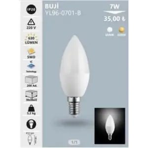 NOAS LED AMPUL BUJİ 7 W BEYAZ 6500K YL96-0701-B