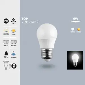 NOAS LED AMPUL TOP 6 W BEYAZ YL95-0701-T